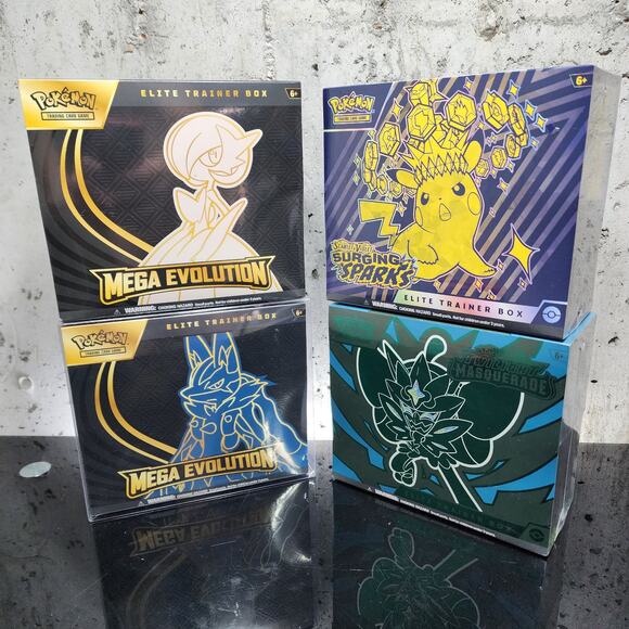 Pokemon TCG Mega Evolution ETB + Surging Sparks ETB + Twilight Masquerade ETB - Picture 1 of 3